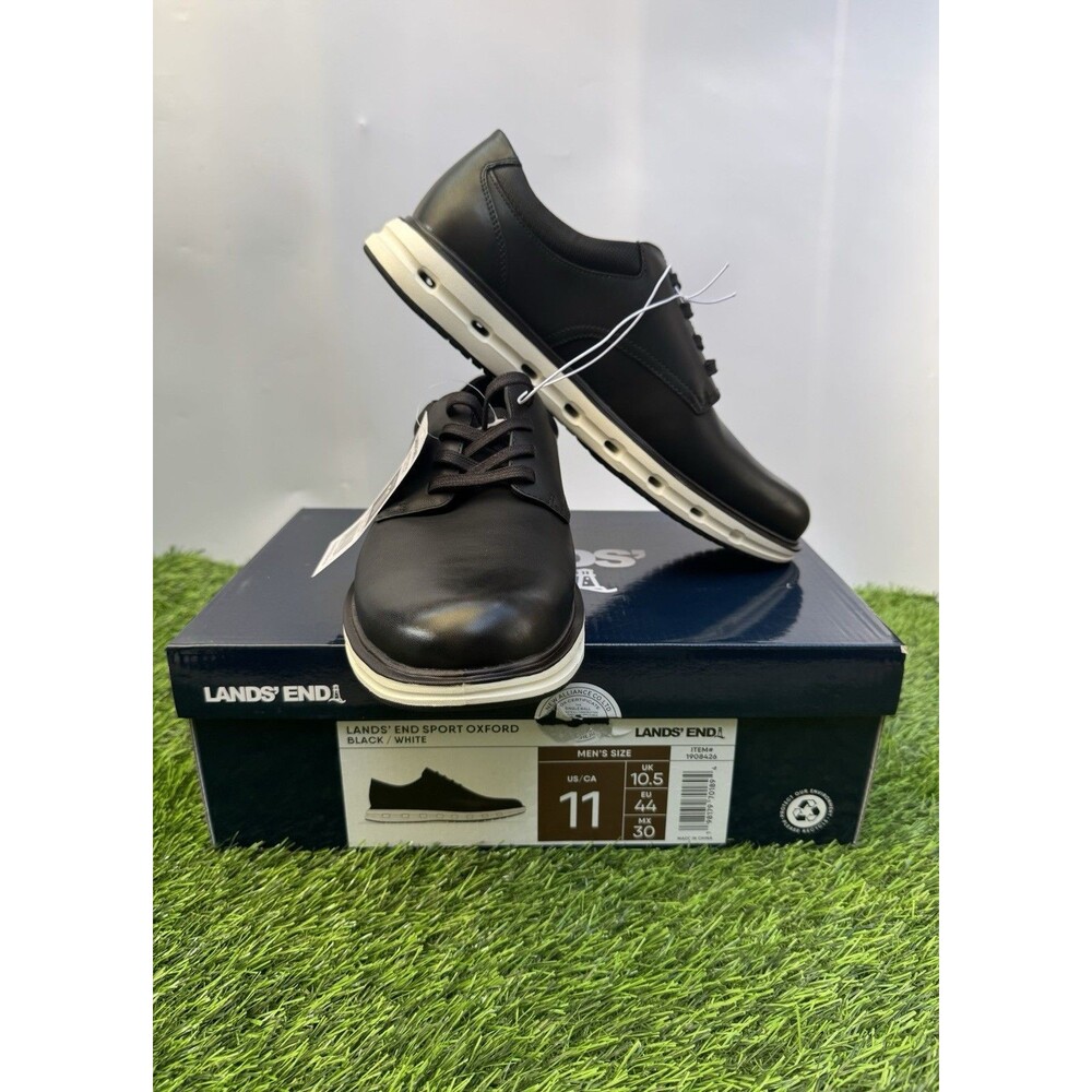 Lands’ Ends Men’s Black Dress Casual Lace Up Oxford Formal Comfortable Shoes 11